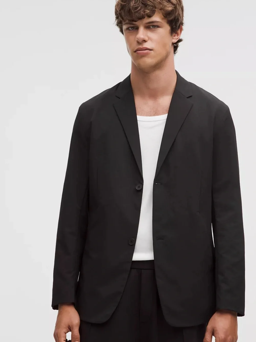 Lululemon New Venture Blazer Mens L Black Slim Stretch Wrinkle Free